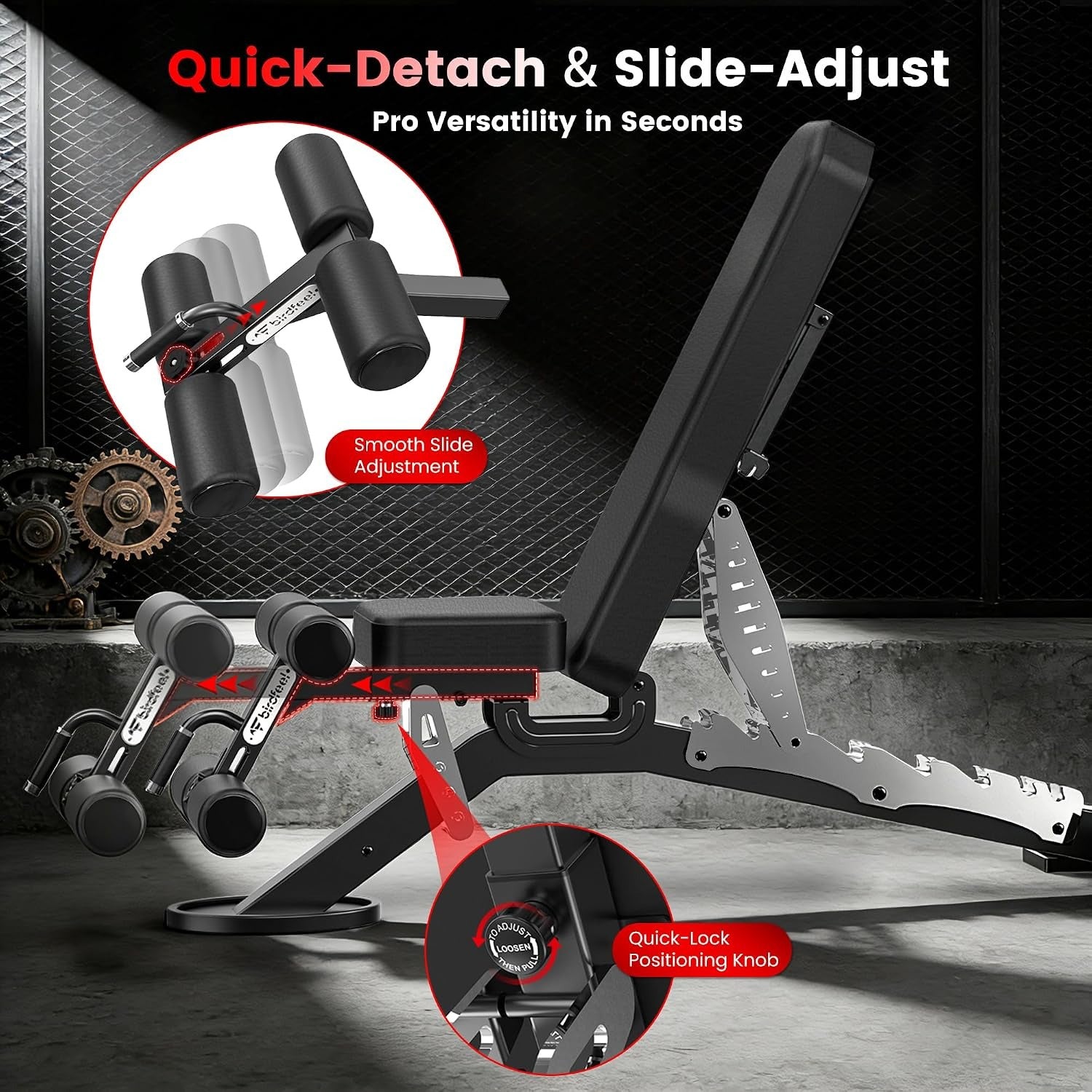 1800LBS Heavy Duty Adjustable Weight Bench with Leg Holder