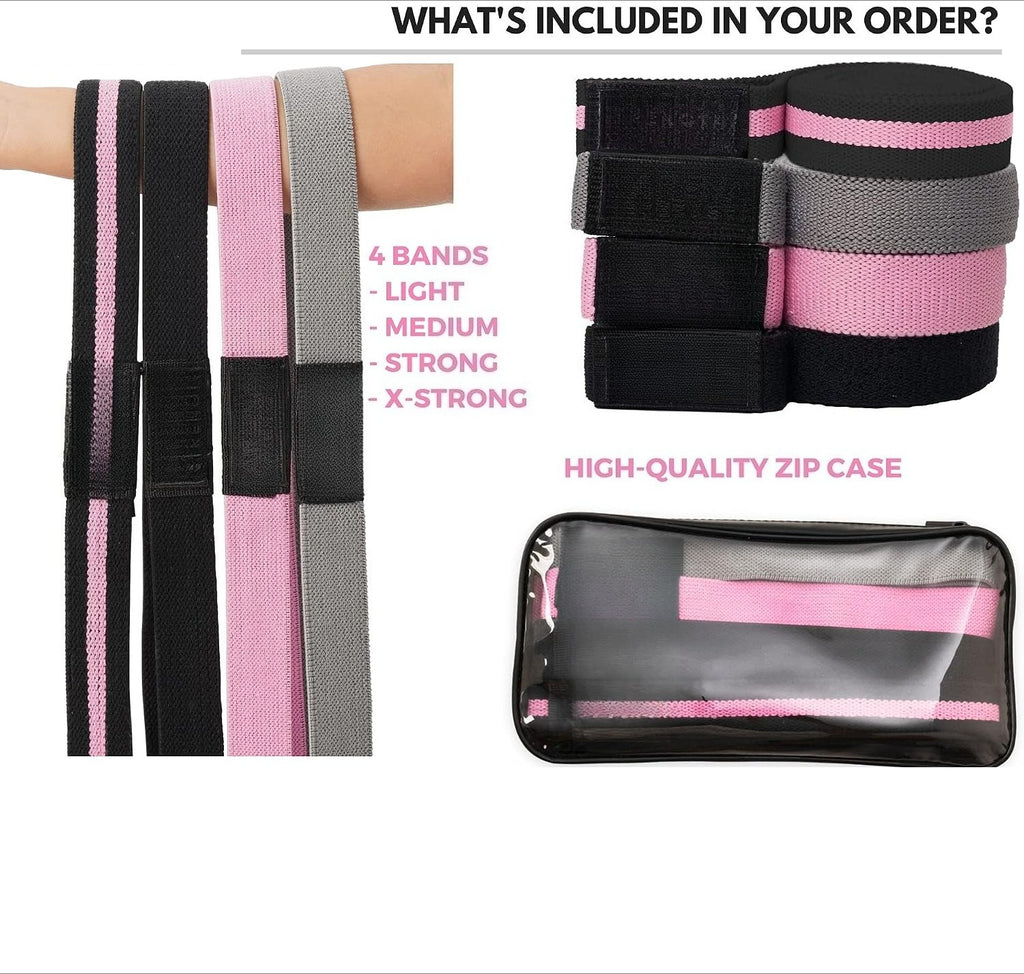 Fabric Long Workout Resistance Bands Set