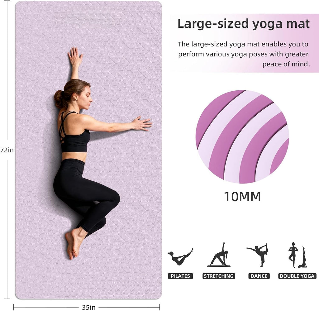 Non Slip Thick Yoga Mat with Carry Strap