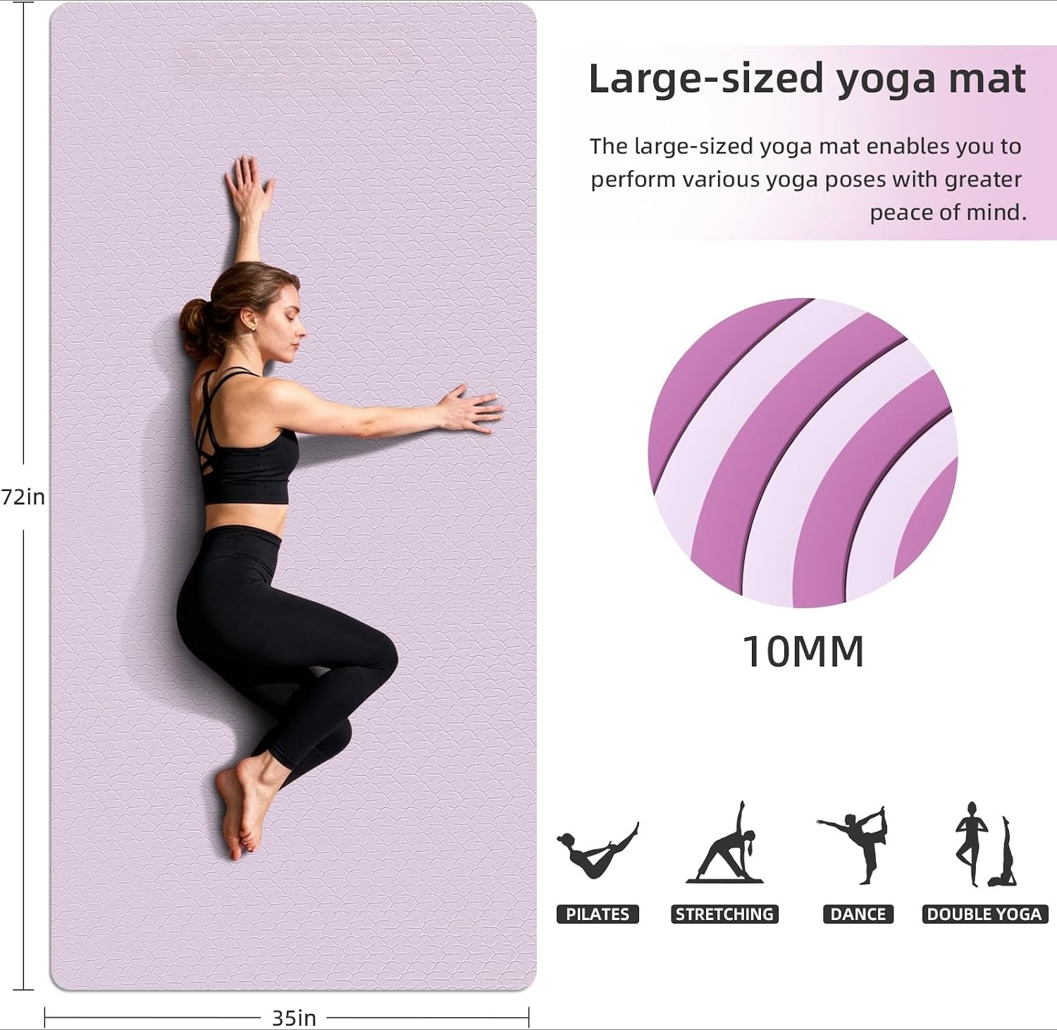 Non Slip Thick Yoga Mat with Carry Strap