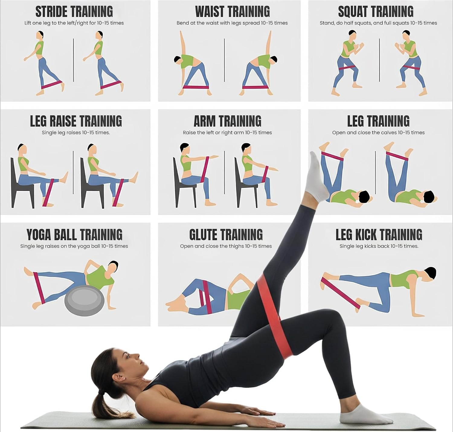 Fabric Non-Slip Workout Resistance Bands