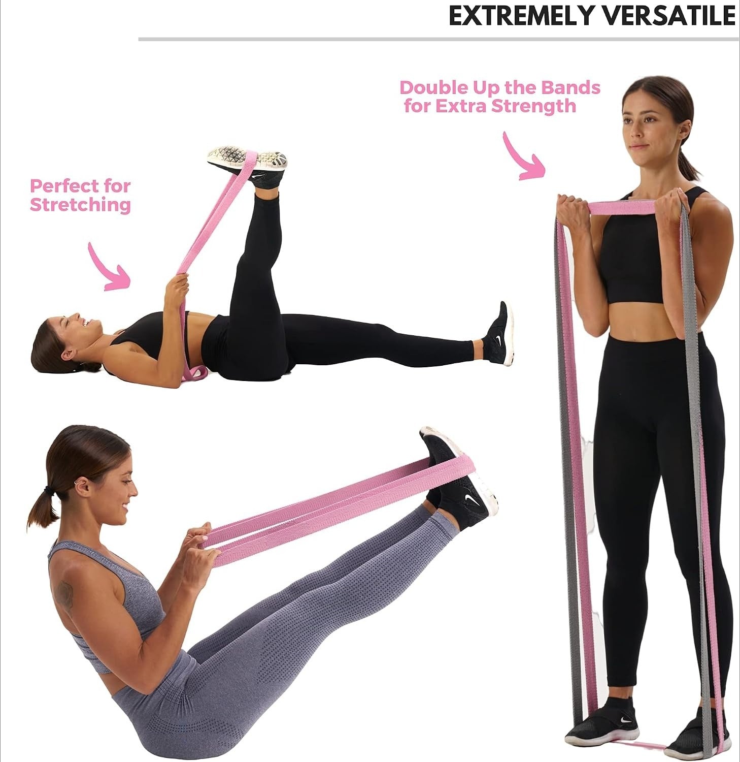 Fabric Long Workout Resistance Bands Set