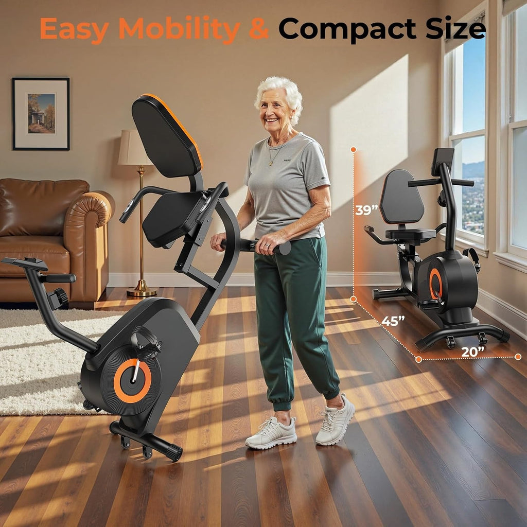 Magnetic Recumbent Exercise Bike 350LB Capacity