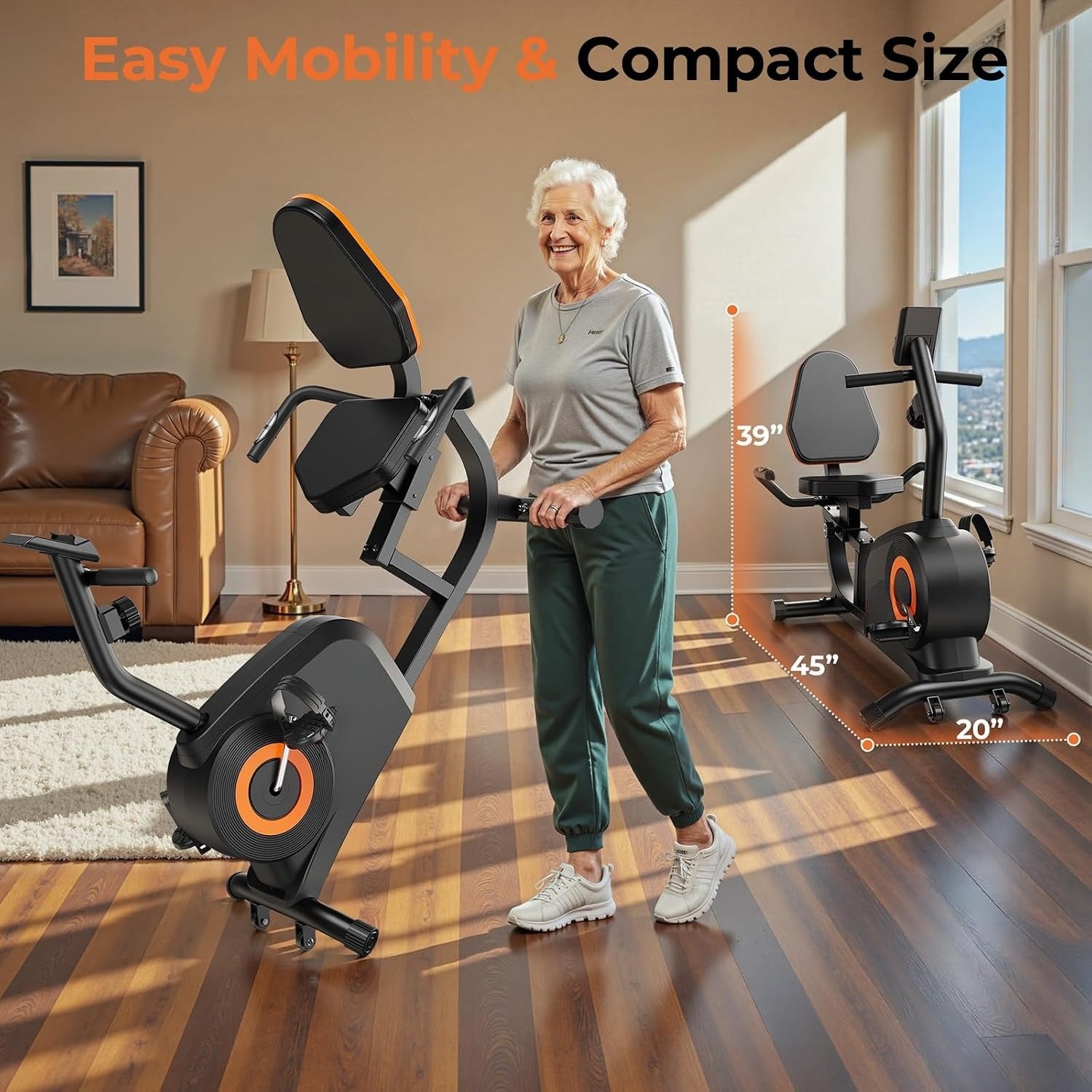 Magnetic Recumbent Exercise Bike 350LB Capacity