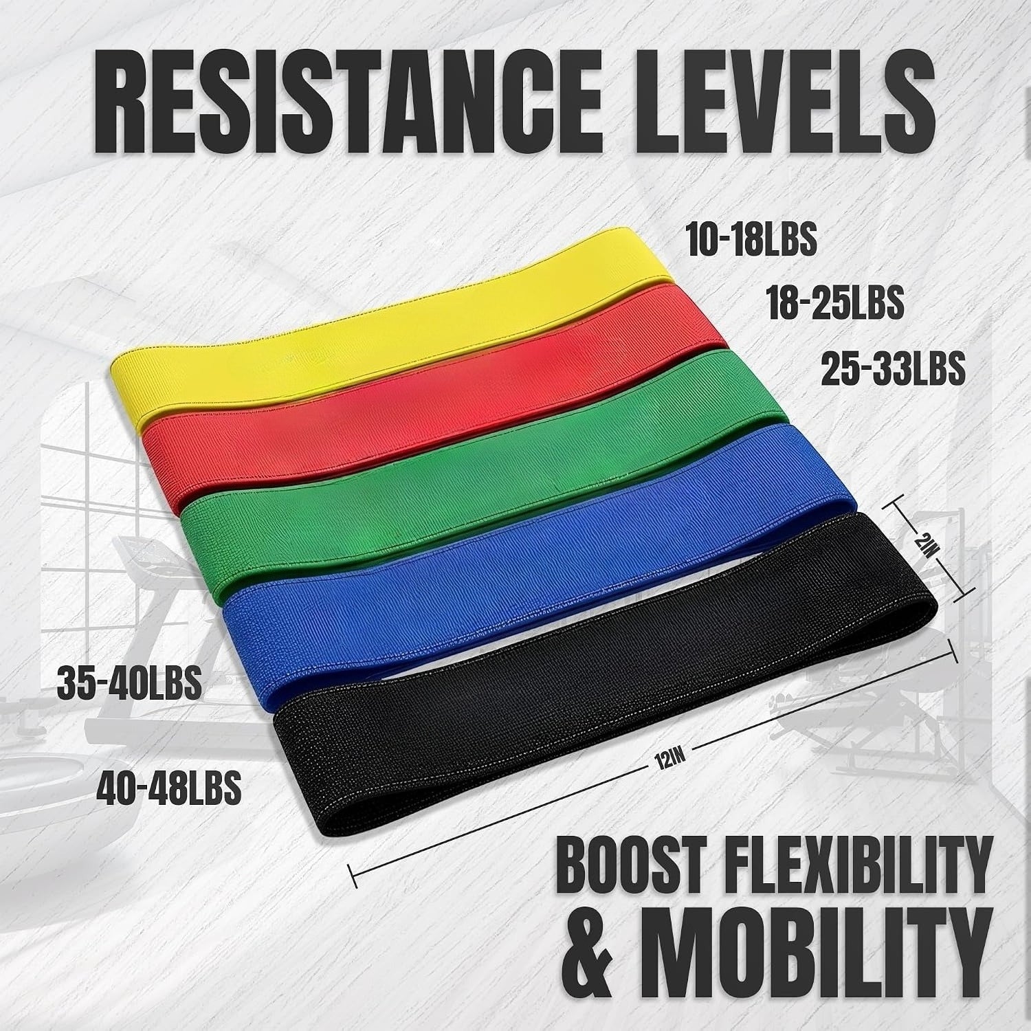 Fabric Non-Slip Workout Resistance Bands