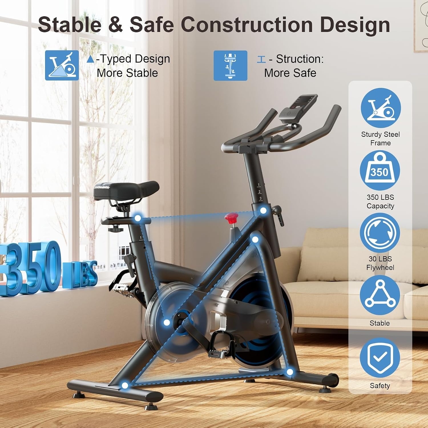 Magnetic Stationary Exercise Bike with App Sync