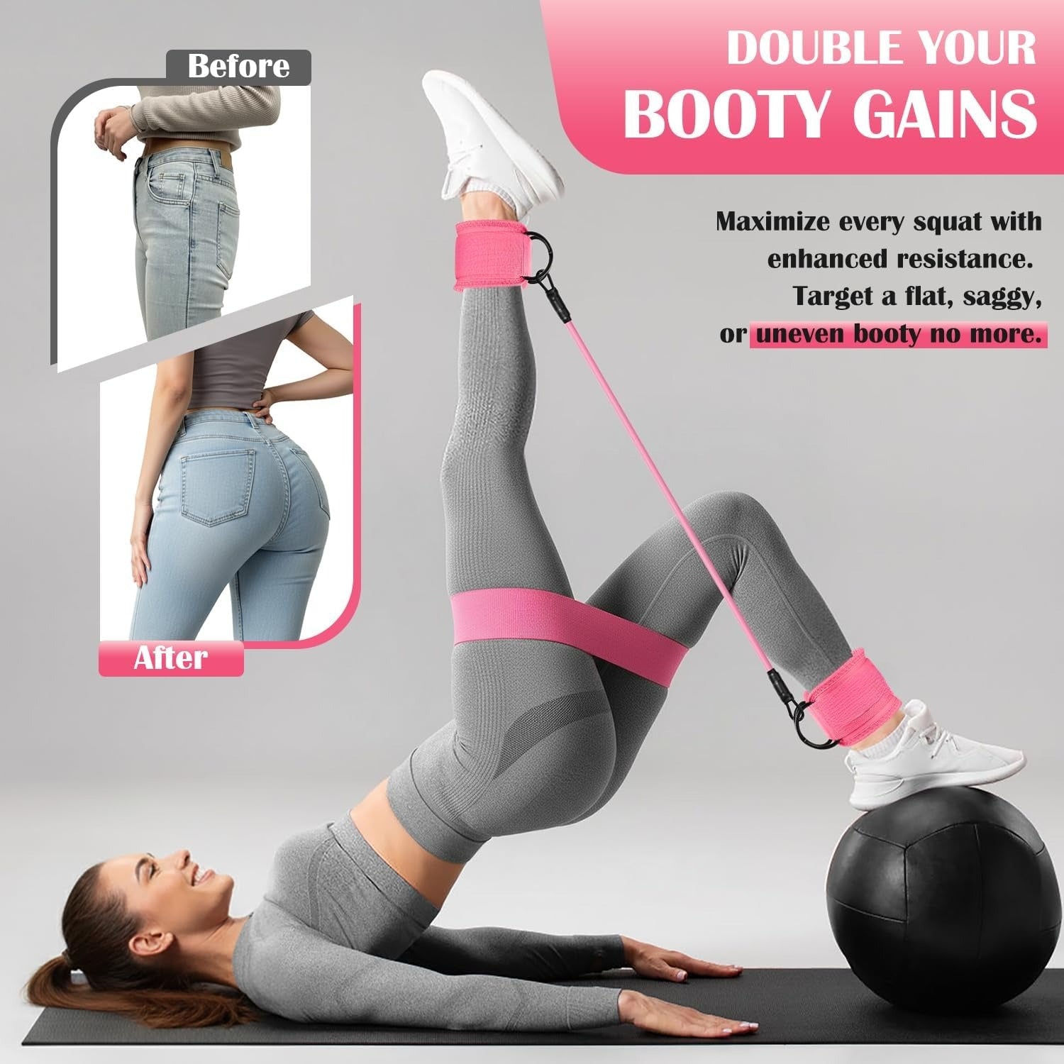 Fabric Cuffed Workout Resistance Bands Set
