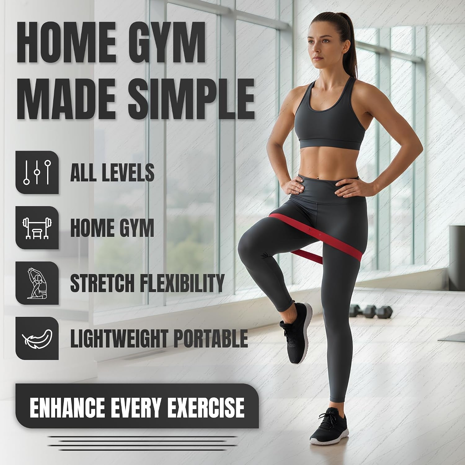 Fabric Non-Slip Workout Resistance Bands