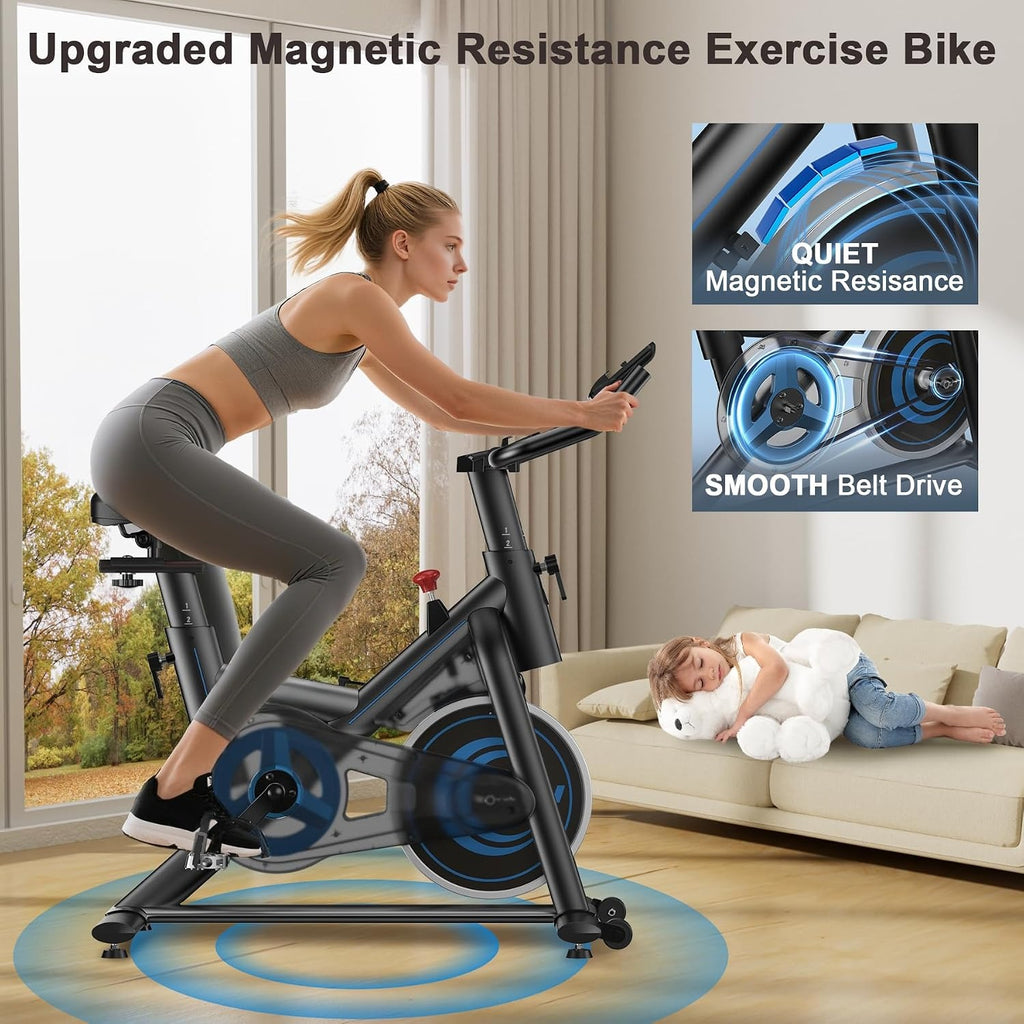 Magnetic Stationary Exercise Bike with App Sync