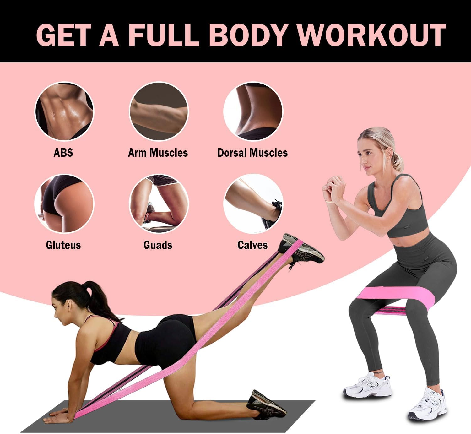 Fabric Long & Short Resistance Bands Set