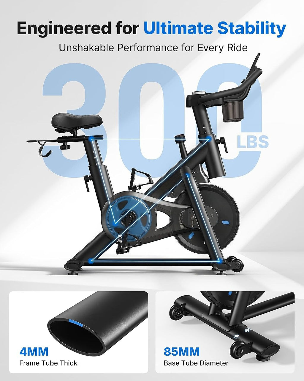 Magnetic Stationary Exercise Bike with App 300LBS