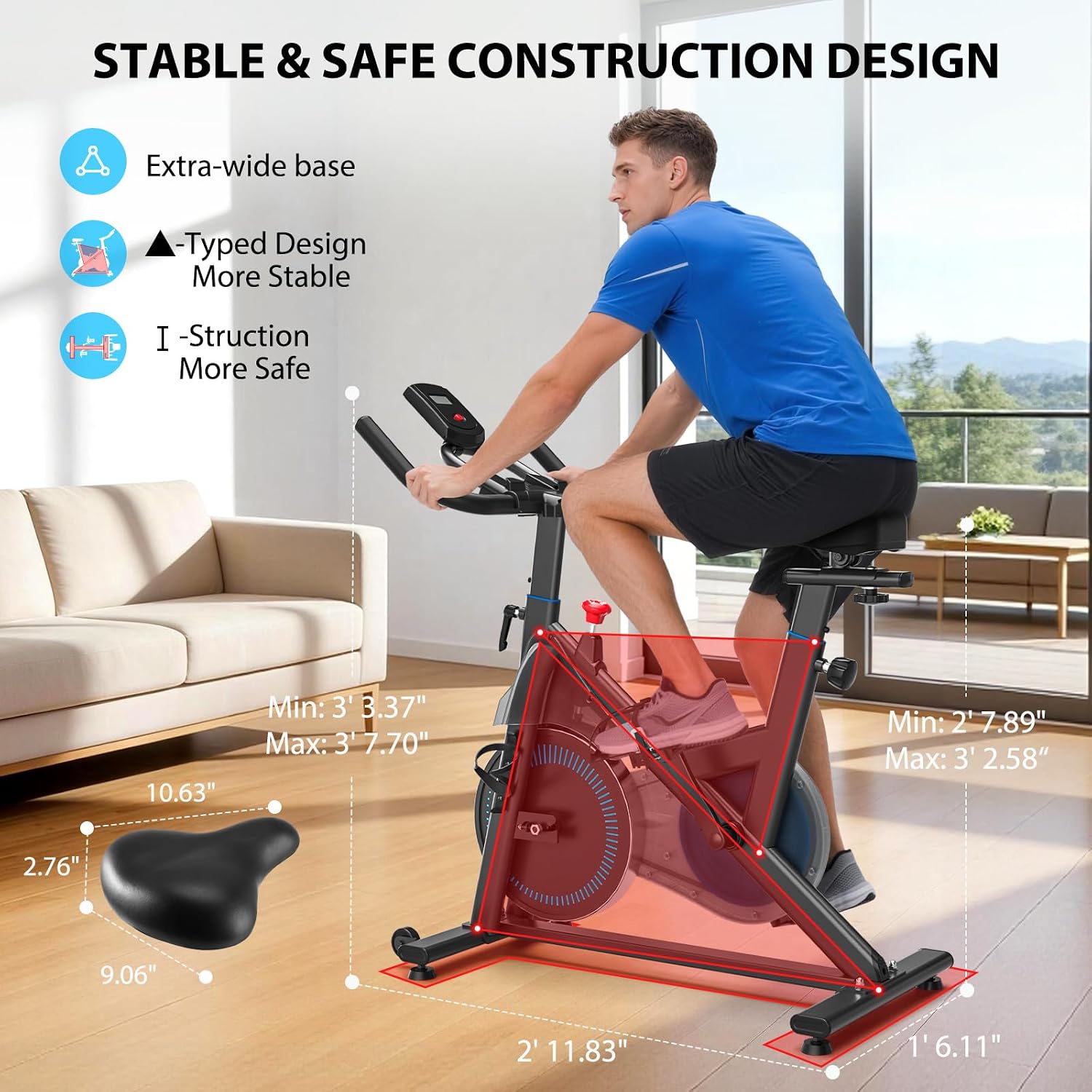 Magnetic Stationary Exercise Bike with App Sync