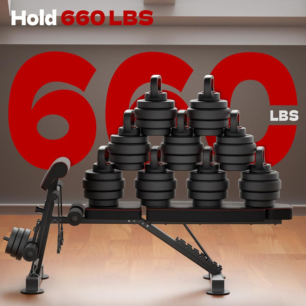 660LBS Foldable Adjustable Weight Bench