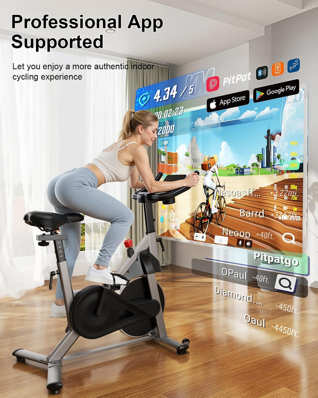 Magnetic Stationary Exercise Bike 300LBS Silver