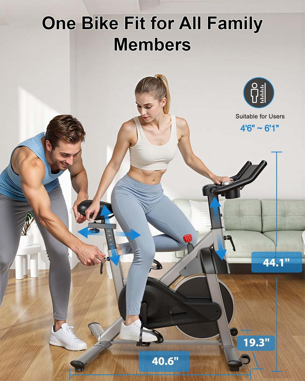Magnetic Stationary Exercise Bike 300LBS Silver