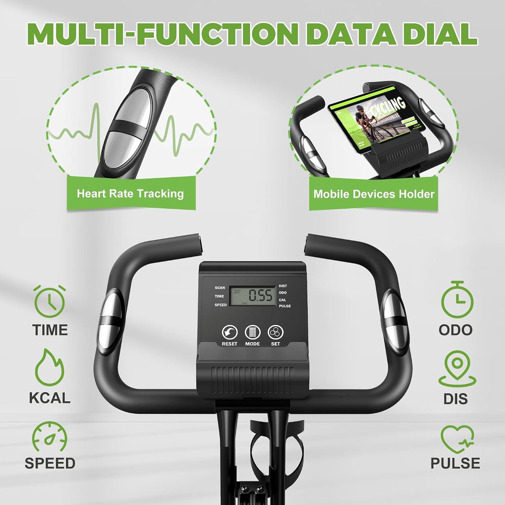 5-in-1 Folding Magnetic Exercise Bike 330LB