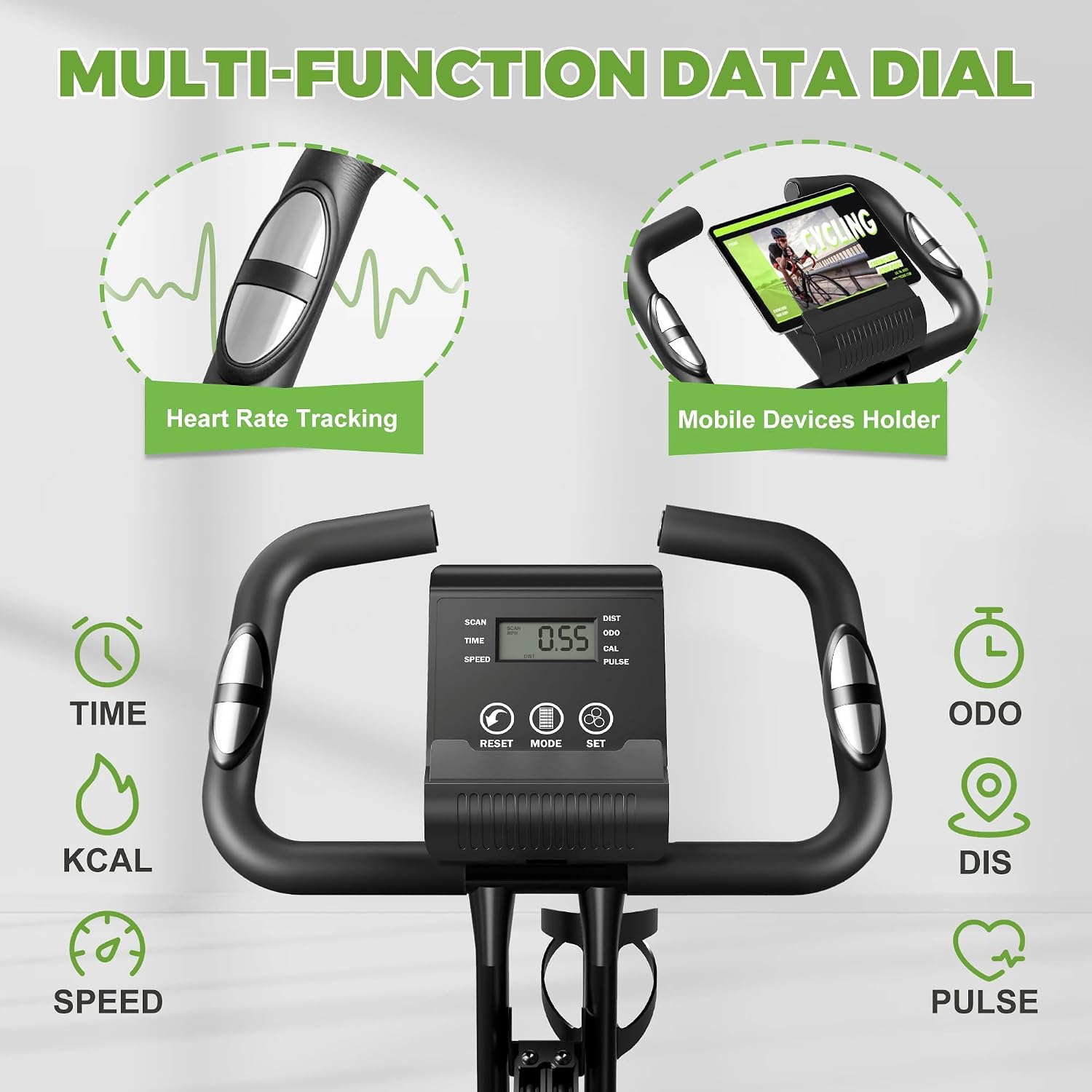5-in-1 Folding Magnetic Exercise Bike 330LB