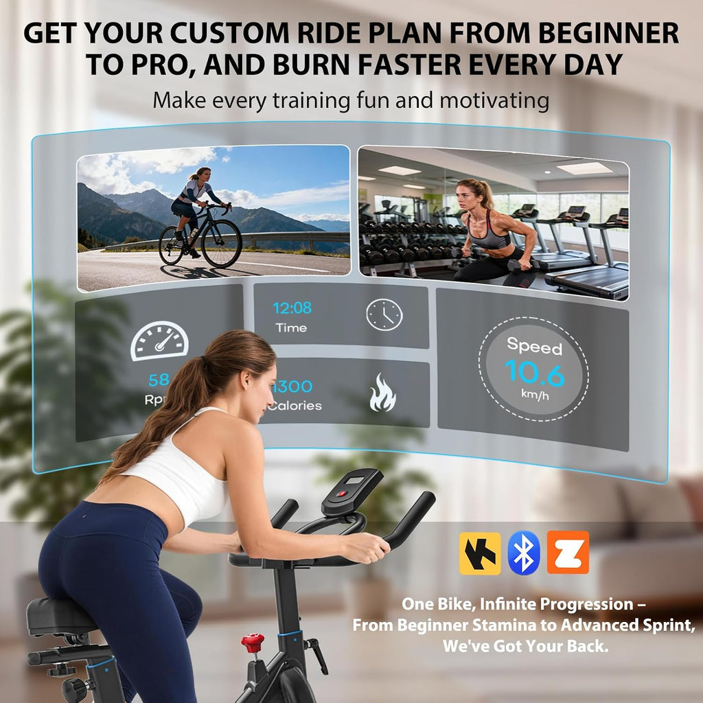 Magnetic Stationary Exercise Bike with App Sync