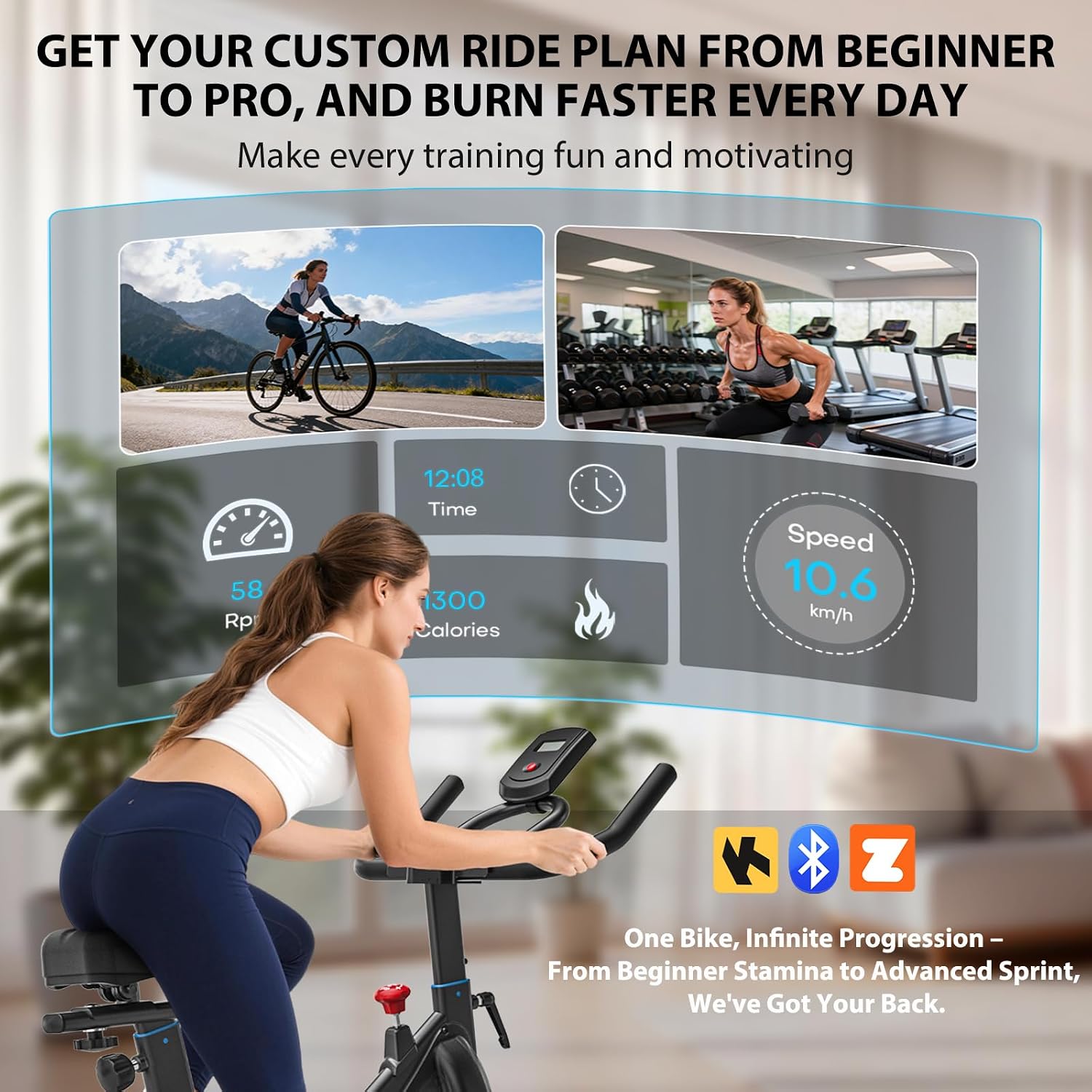 Magnetic Stationary Exercise Bike with App Sync