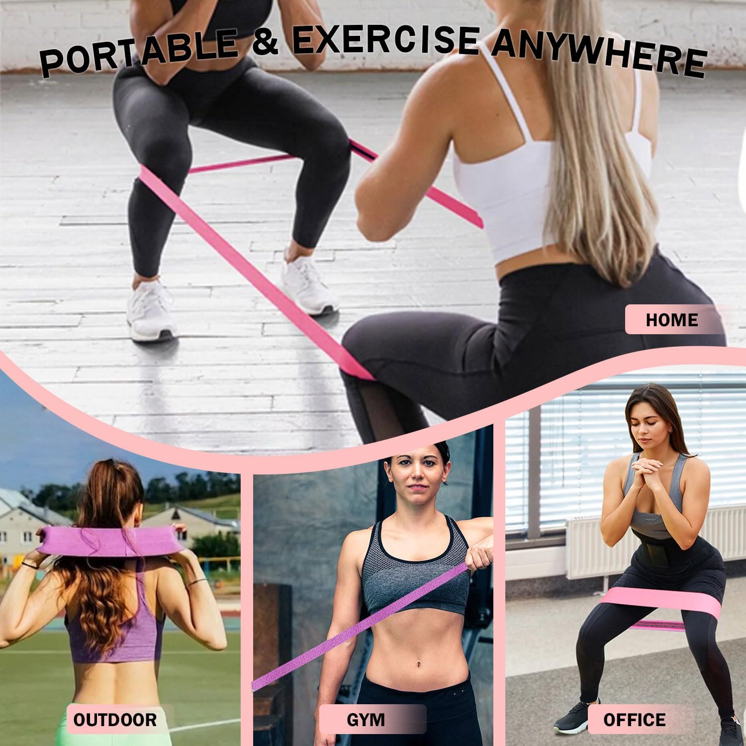 Fabric Long & Short Resistance Bands Set