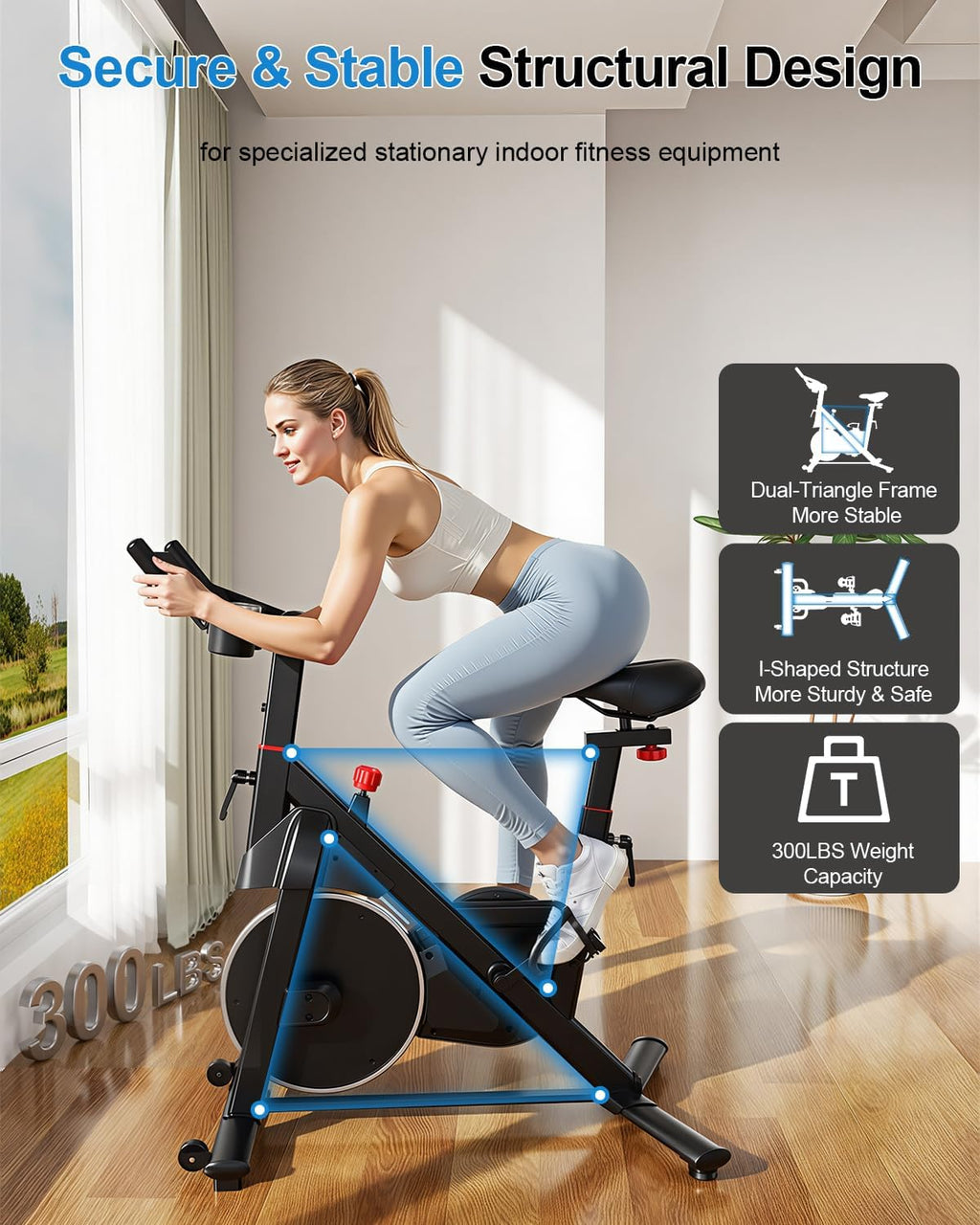 Magnetic Stationary Exercise Bike 300LBS