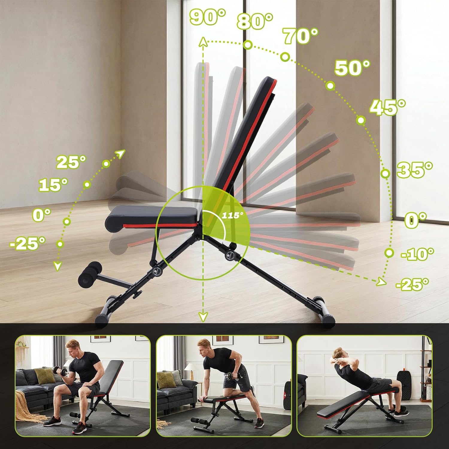 795LBS Foldable Adjustable Weight Bench