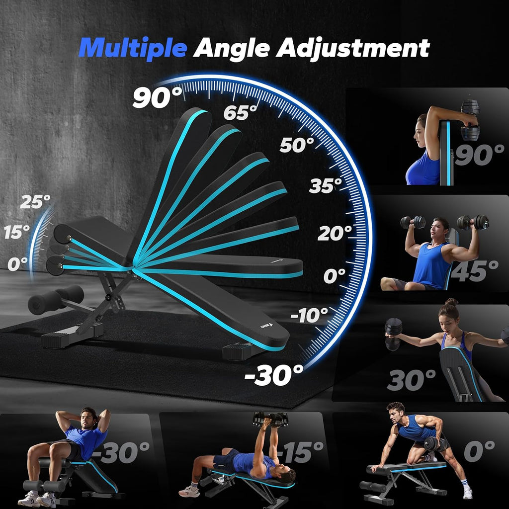 990LBS Foldable Adjustable Weight Bench