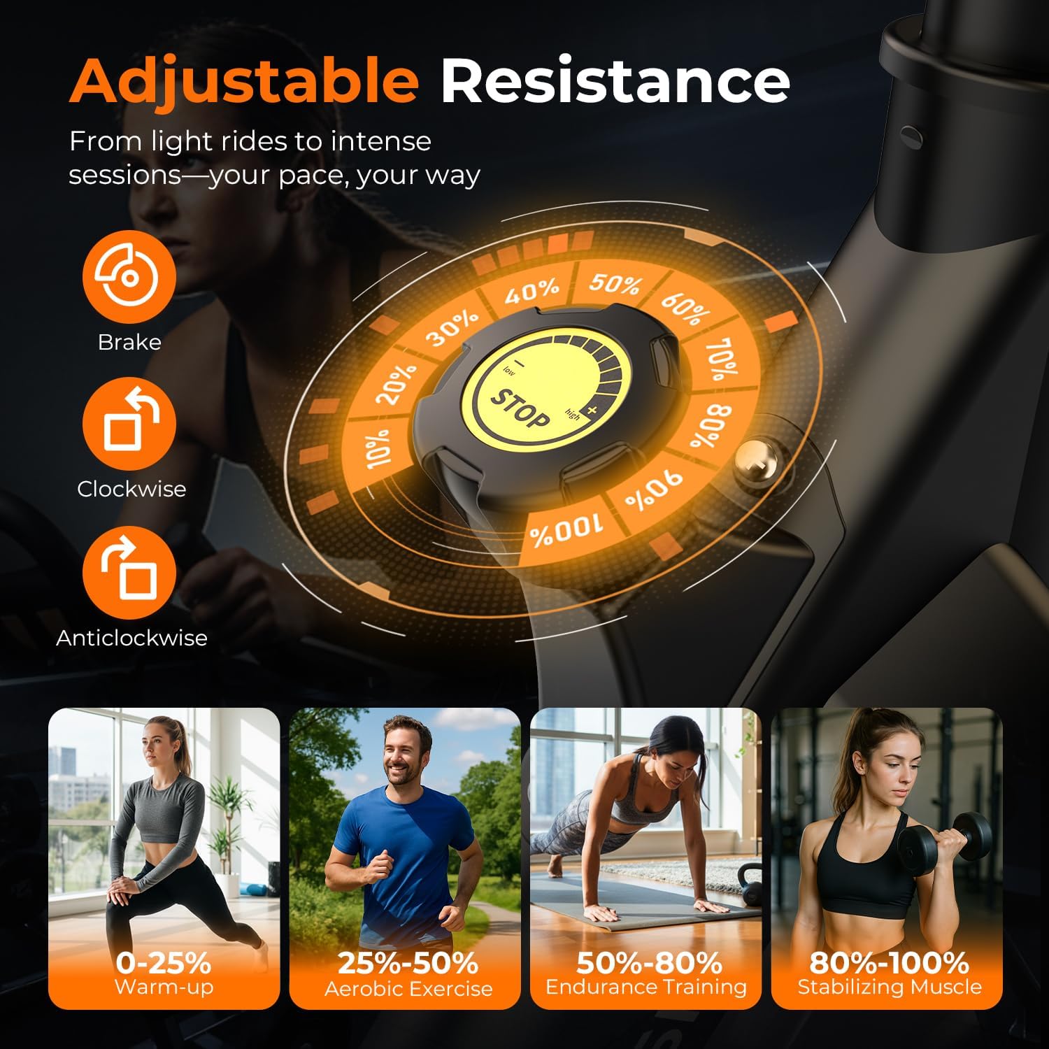 Magnetic Stationary Exercise Bike with App Support 300LBS