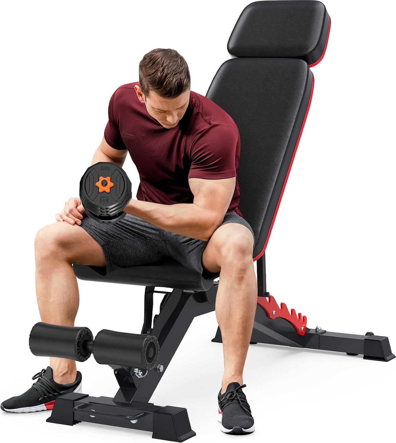 1200LBS Adjustable Weight Bench Press with Extra Headrest