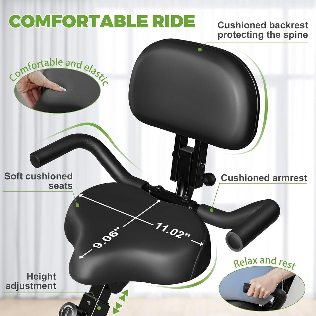 5-in-1 Folding Magnetic Exercise Bike 330LB