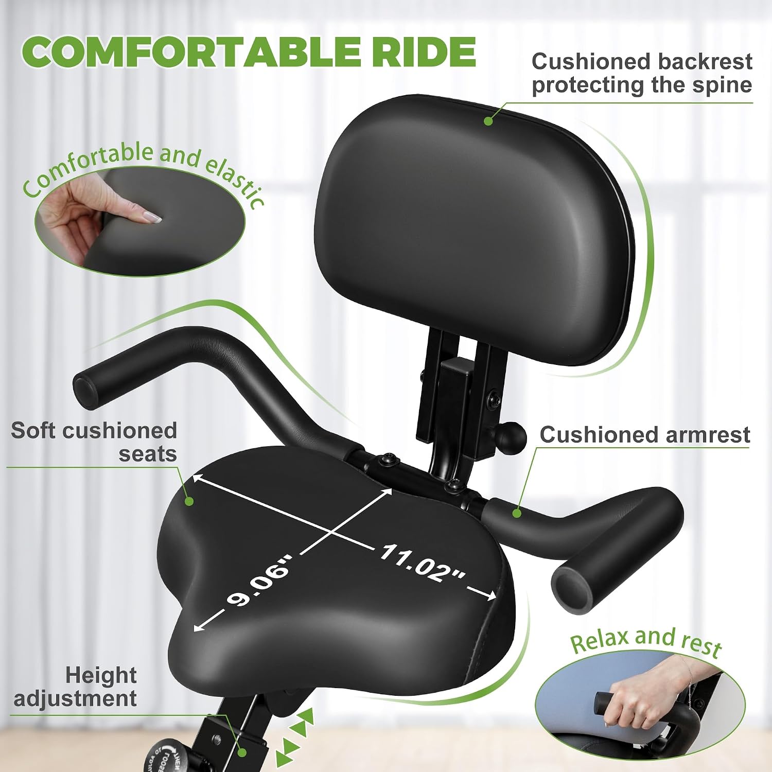 5-in-1 Folding Magnetic Exercise Bike 330LB