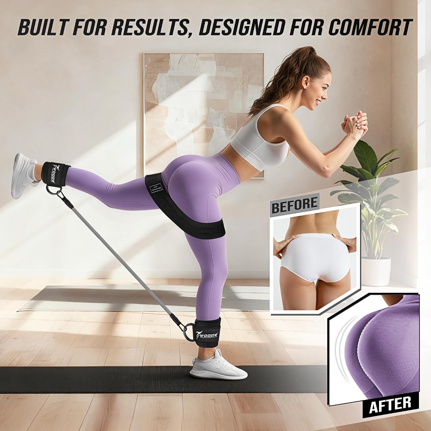 Fabric Ankle Booty Resistance Bands Set
