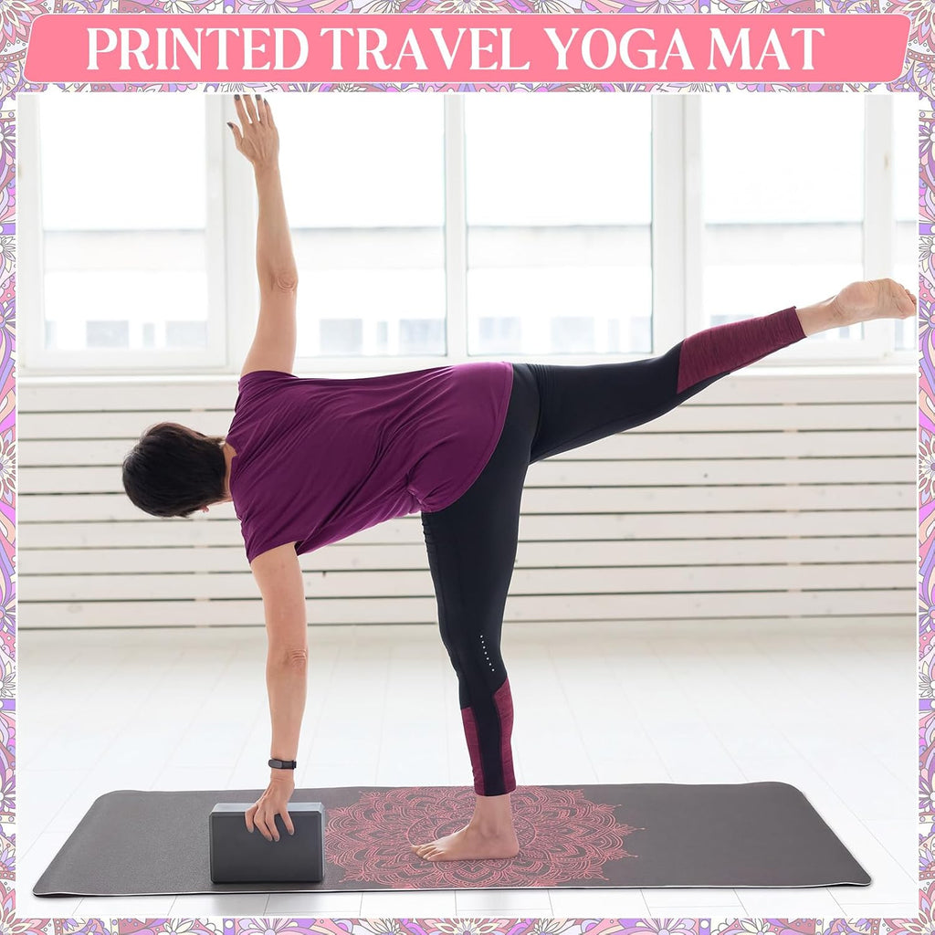 3Pcs Yoga Mat Set Non Slip with Strap