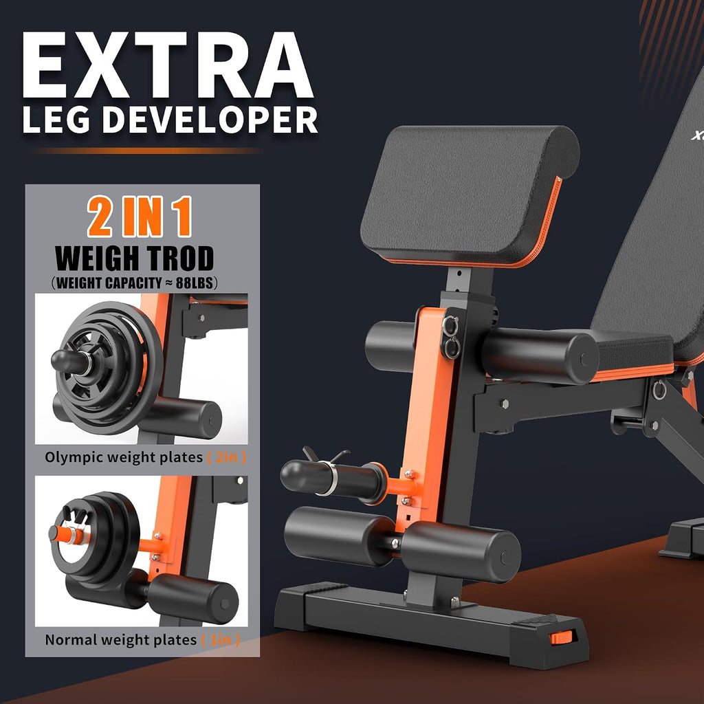 1000LBS Adjustable Foldable Weight Bench