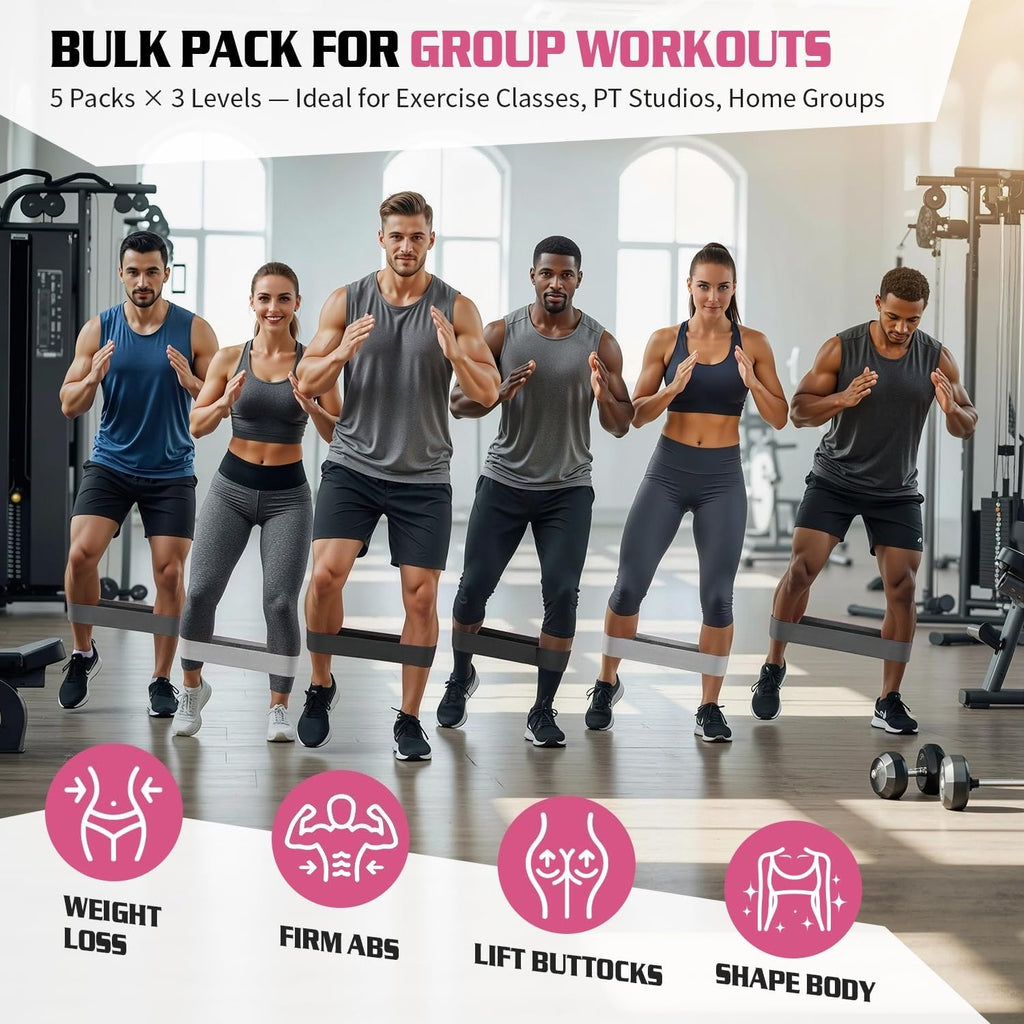 Fabric Non-Slip Booty Resistance Bands Set