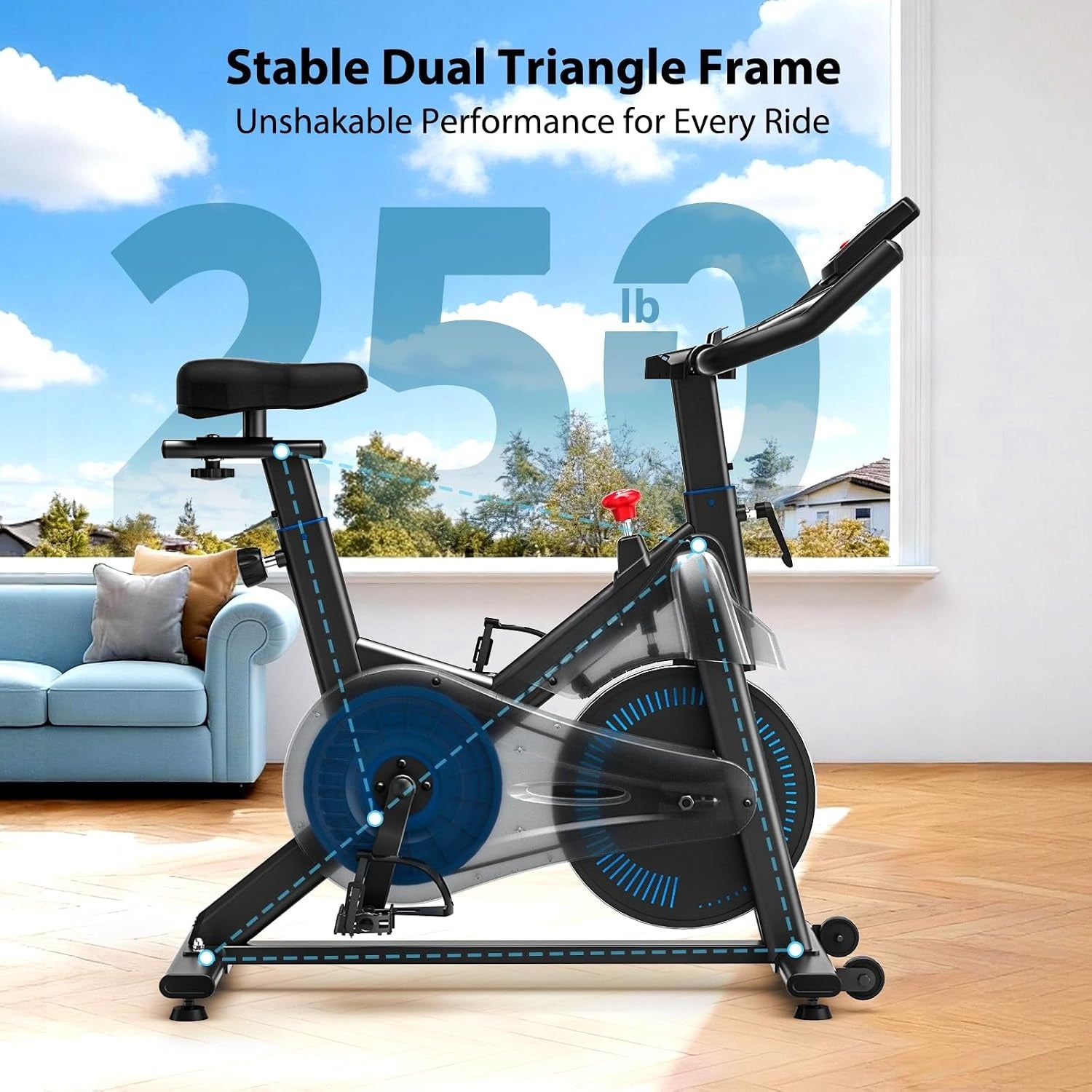 Magnetic Stationary Exercise Bike with App Sync