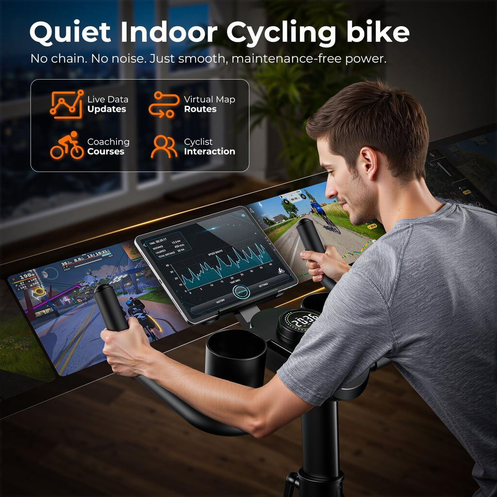 Magnetic Stationary Exercise Bike with App Support 300LBS