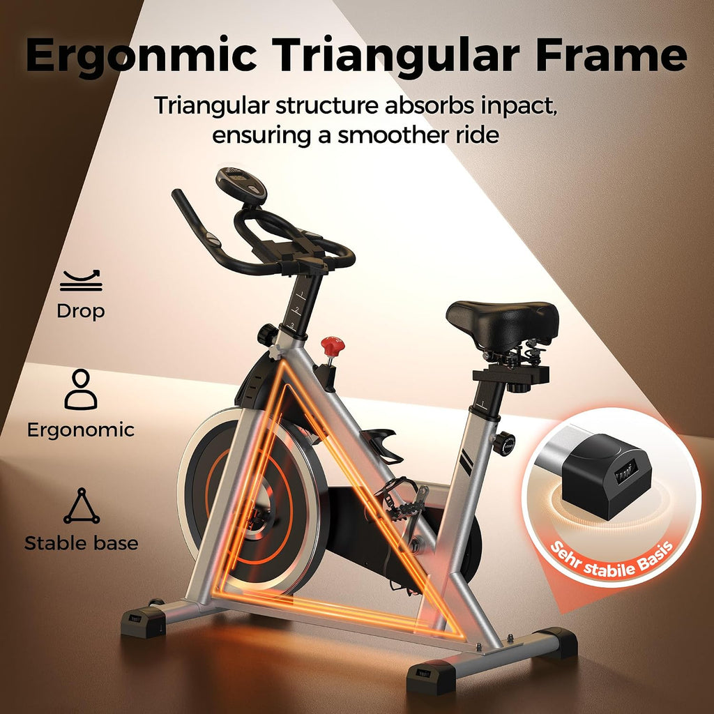 Magnetic Stationary Exercise Bike with App Support