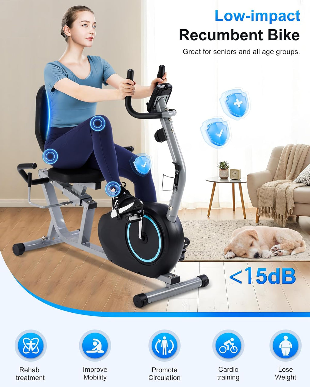 Recumbent Exercise Bike 400LBS Capacity