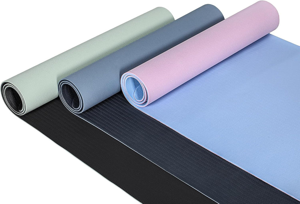 3 Pack TPE Non Slip Yoga Mats with Strap