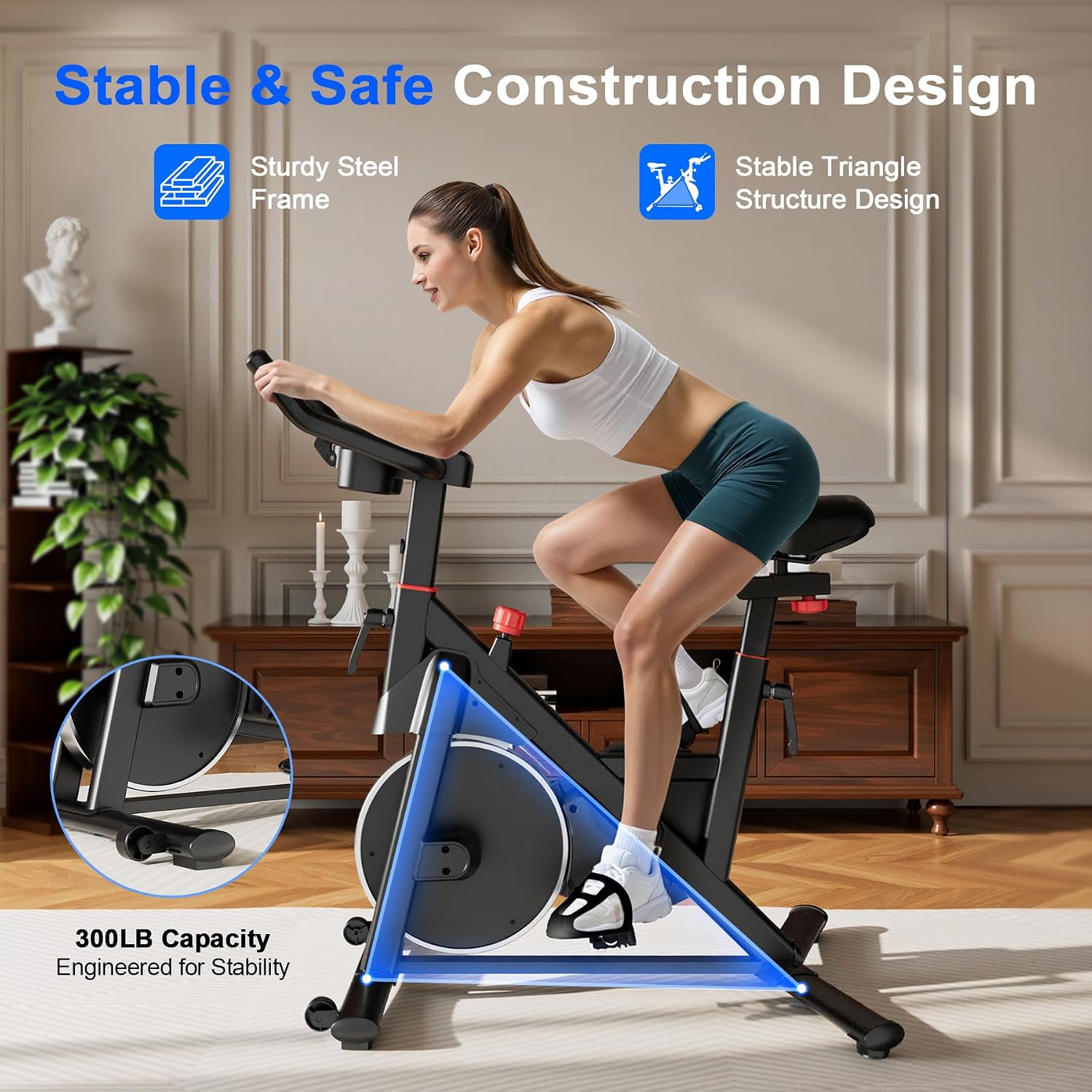 Magnetic Indoor Cycling Stationary Bike 300LBS