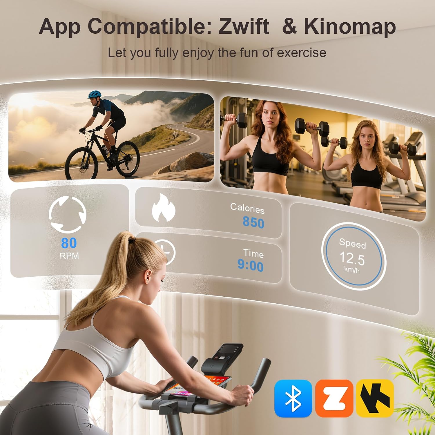 Magnetic Stationary Exercise Bike with App Sync