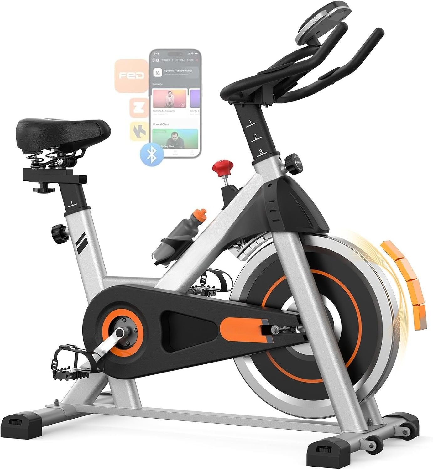 Magnetic Stationary Exercise Bike with App Support