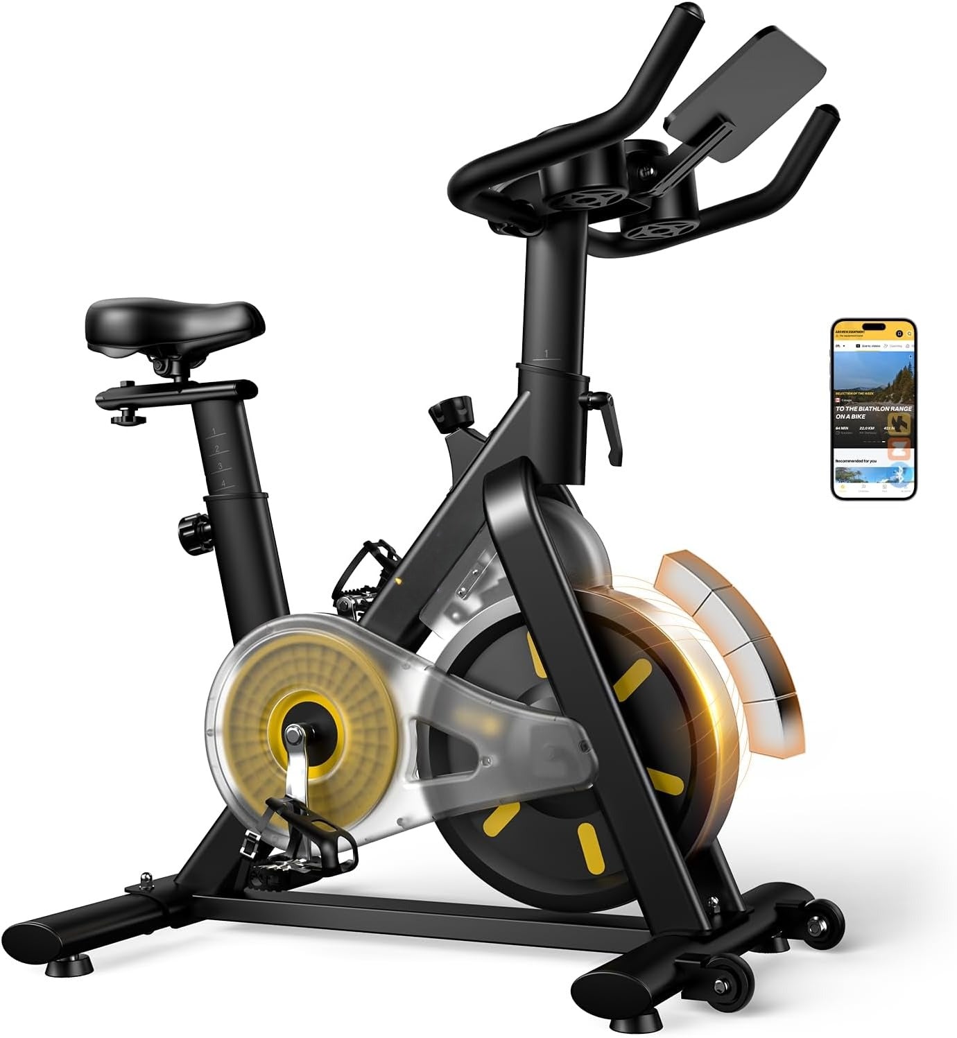 Magnetic Stationary Exercise Bike with App Support 300LBS