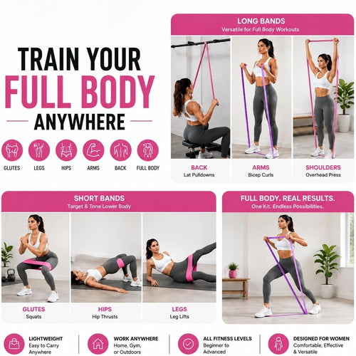 12PCS Fabric Workout Resistance Bands Set