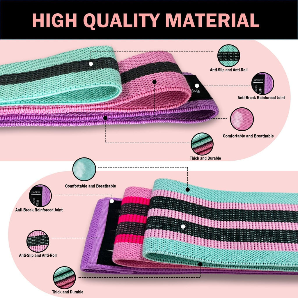 Fabric Long & Short Resistance Bands Set