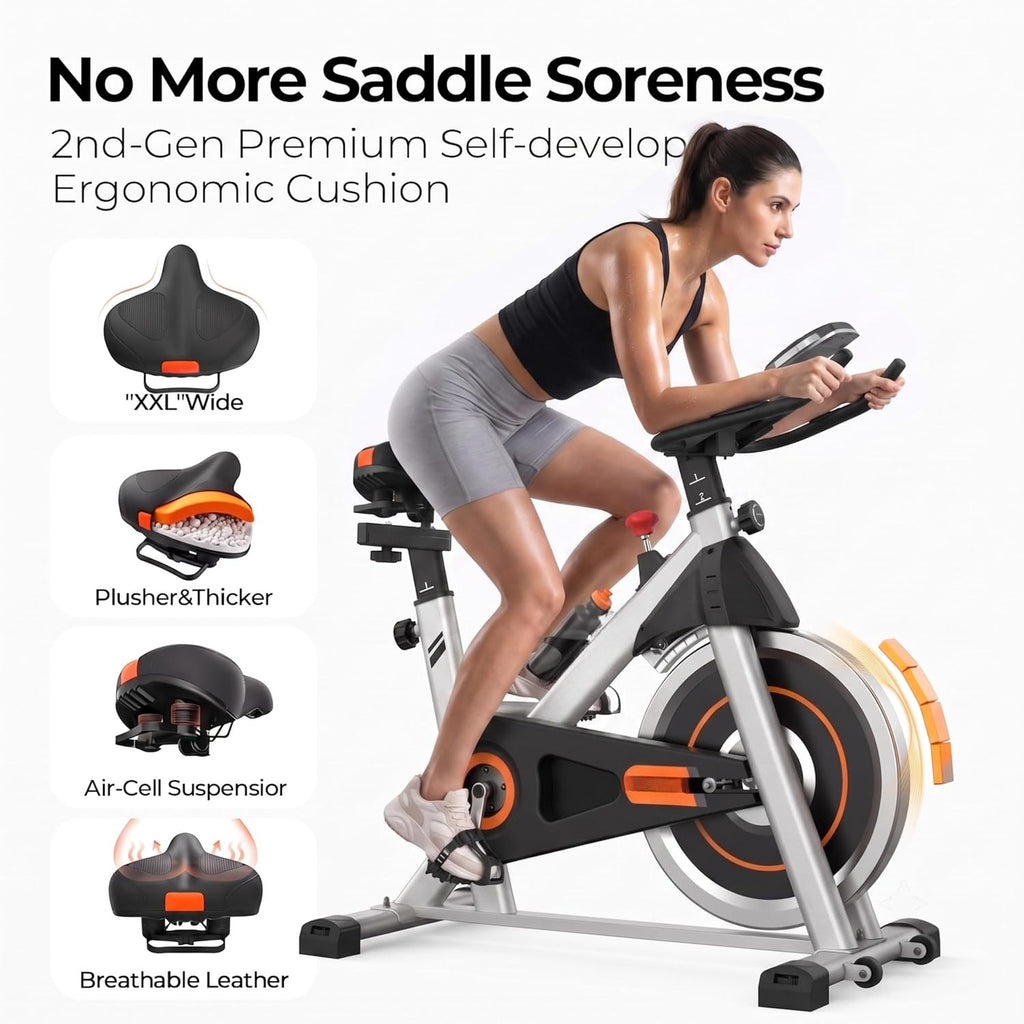 Magnetic Stationary Exercise Bike with App Support