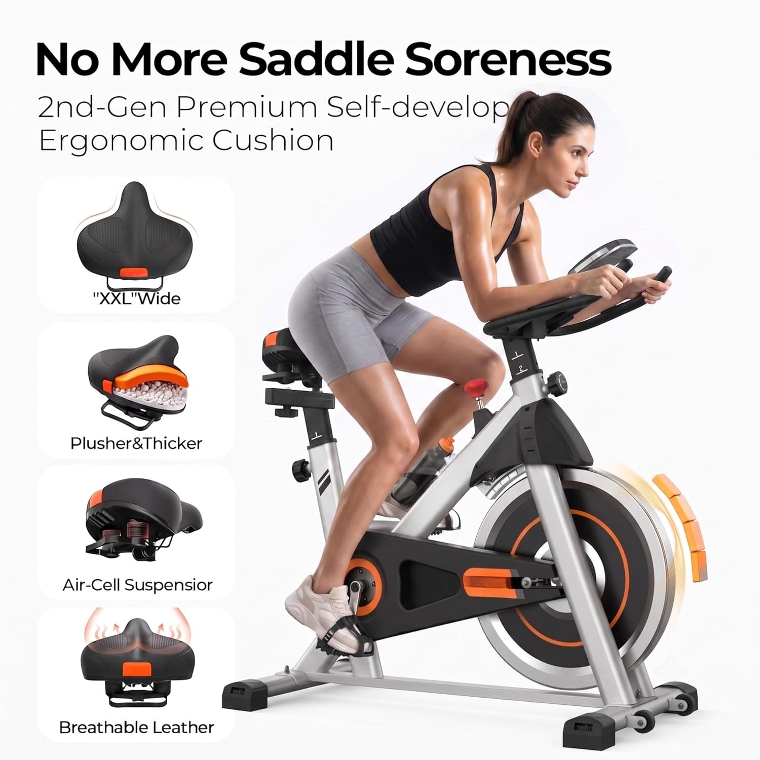 Magnetic Stationary Exercise Bike with App Support