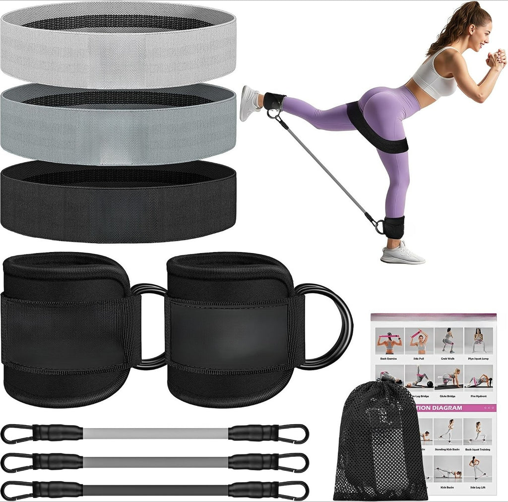 Fabric Ankle Booty Resistance Bands Set