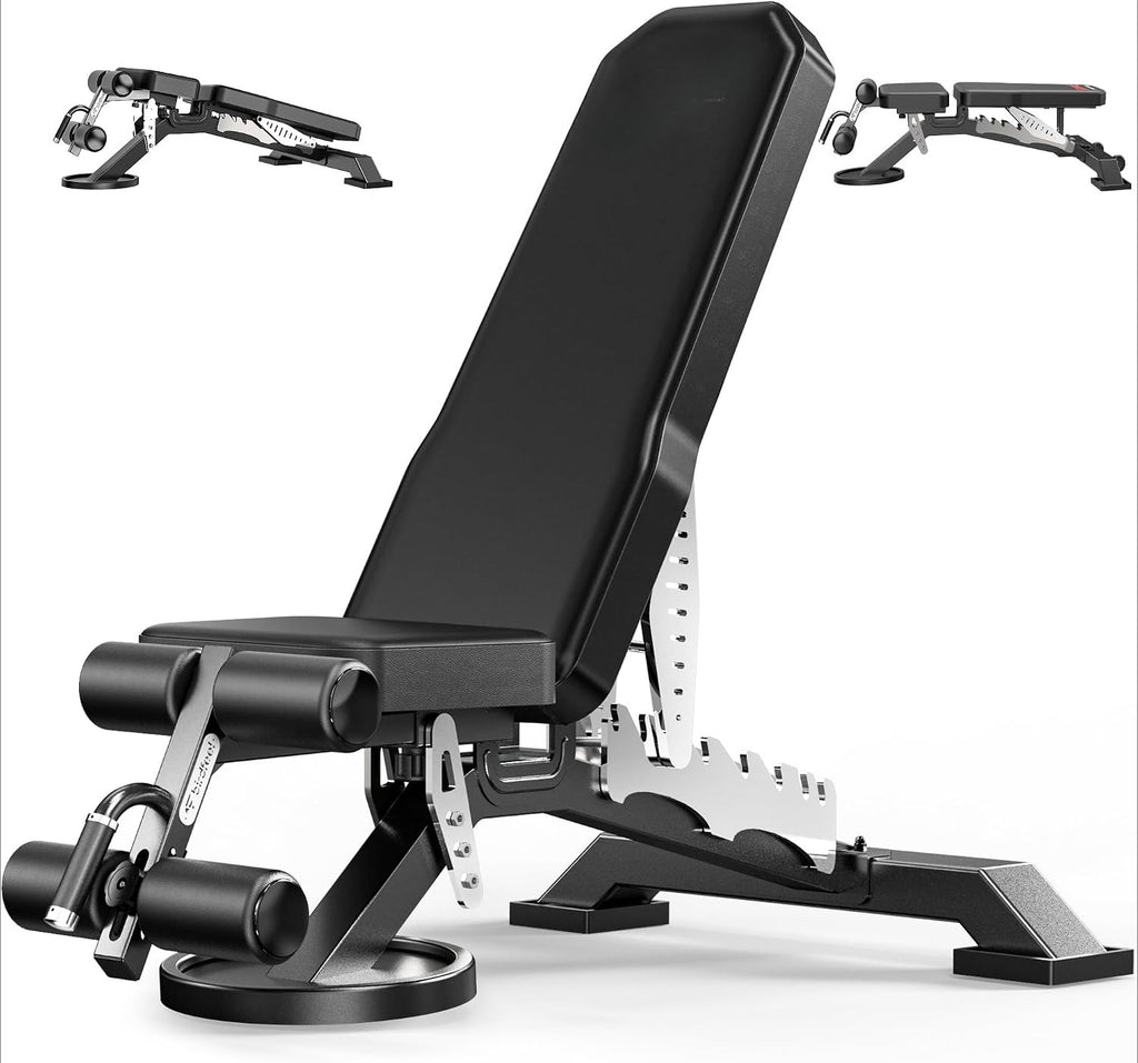 1800LBS Heavy Duty Adjustable Weight Bench with Leg Holder